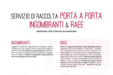 Servizio di raccolta porta a porta ingombranti e raee
