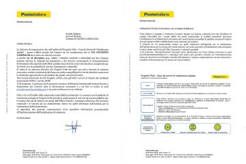 Avviso per nuovo servizio attivato da Poste
