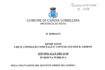 Convocazione Consiglio Comunale del 23/07/2026